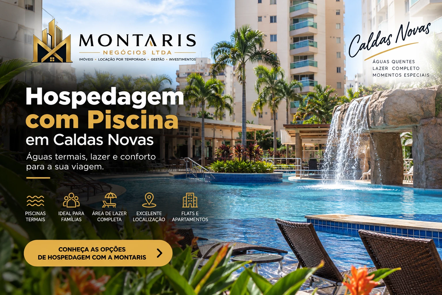 Imagem de destaque: Hospedagem com piscina em Caldas Novas: o que conferir