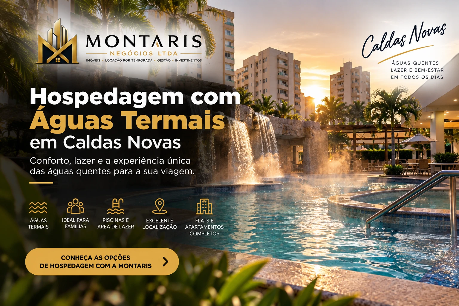 Hospedagem com Águas Termais em Caldas Novas | Montaris Negócios Hospedagem com águas termais em Caldas Novas com piscinas e área de lazer - Montaris Negócios