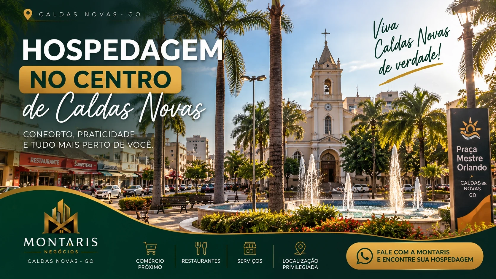 Hospedagem no Centro de Caldas Novas | Montaris Negócios Hospedagem no centro de Caldas Novas perto da Praça Mestre Orlando