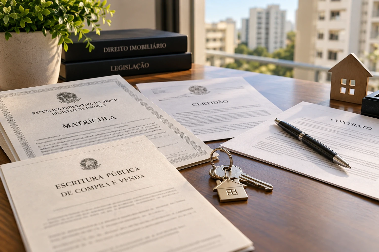 Matrícula, escritura e documentação de imóvel para compra de apartamento
