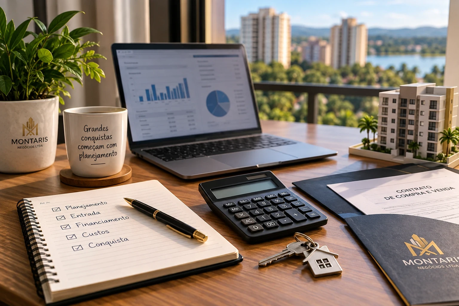 Planejamento da entrada para comprar apartamento com simulação financeira