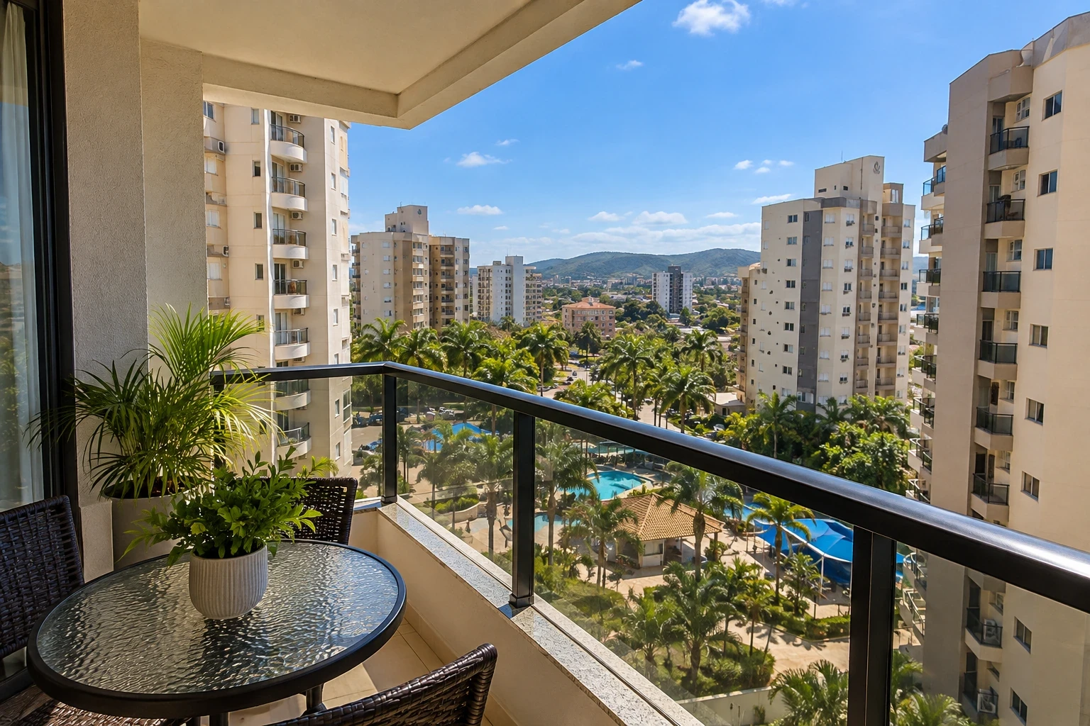 Andar do apartamento com varanda, vista e ventilação em condomínio